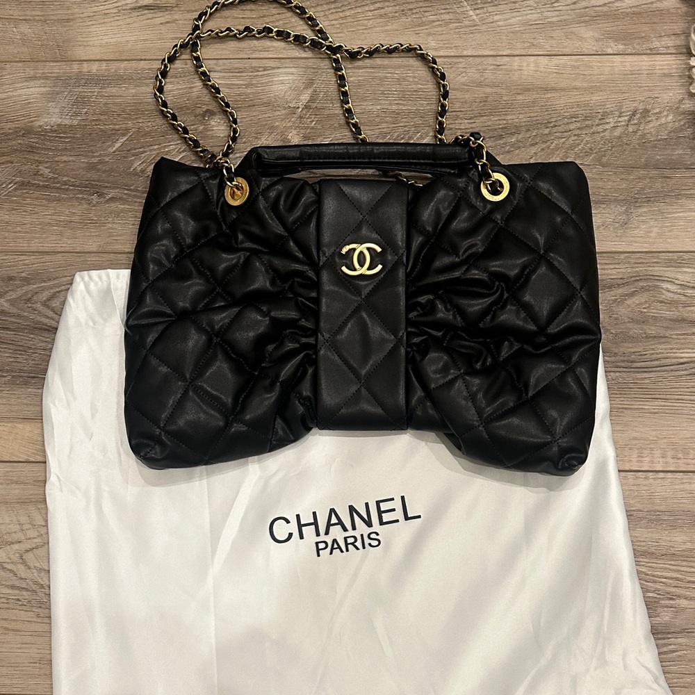 Chanel Black Quilted Women's Bag look a like bow style